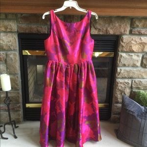 Adrianna Papella Pink & Purple Floral Tea Length
